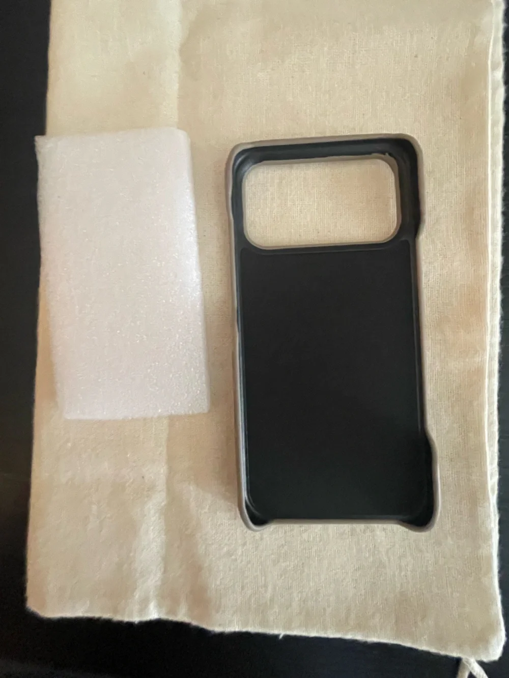 Prada Gray Crush Velvet iPhone case with  2 cardholder fits iPhone 17pro max